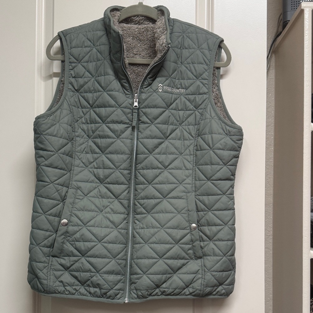 Olive Green Reversble Quilted Vest